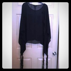 SHEER BLACK PUll-OVER BLOUSE